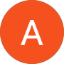 A white capital letter A is centered on an orange circle with a light gray background.