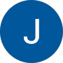 A solid blue circle with a white, uppercase letter J centered inside.